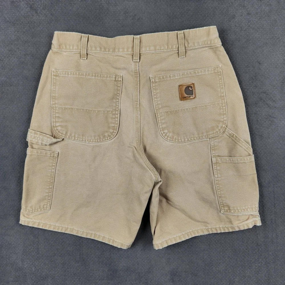 Vintage Carhartt Washed Duck Work Shorts Mens 32 Tan Canvas B25 SDL Workwear